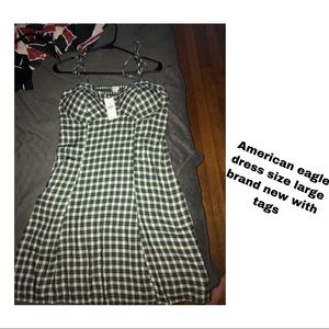 Plaid American eagle dress with tags on
